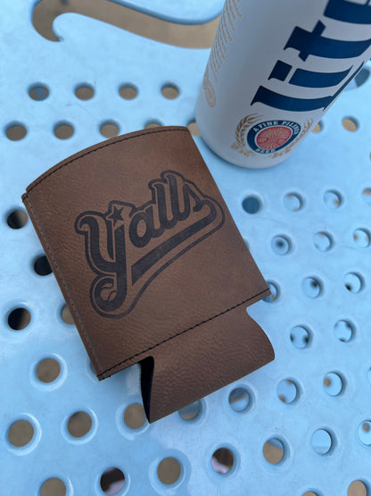 Faux Leather Etched Koozie